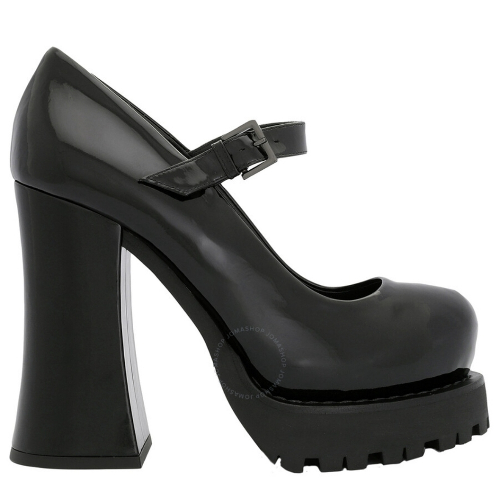 NWT Moschino Ladies Fantasy Chunky Patent Leather Platform Pumps Size 7